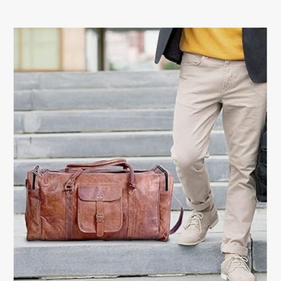 🆕 Komal Leather 24 inch Duffel Bag Travel Sports Overnight Weekend - Picture 5 of 5